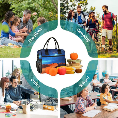 Desert Sky Large Cooler Bag Portable Leakproof Insulated Lunch Tote For Gals Holds 18 Cans Soft Cooler For Beach Camping