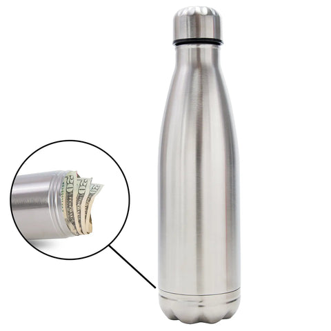 Hidden Compartment Stainless Steel Water Bottle Safe Tumbler With Secret Bottom Stash To Hide Cash Jewelry Keys And Valuables