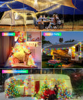 4 In 1 Camping String Light With Rechargeable Battery Thirty Two Point Eight Feet Of Hanging Waterproof Portable LED Lamp for various uses