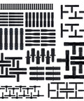 Automotive vacuum hose connector set, 115 pcs, black heat-resistant plastic with tees, straights, reducers.