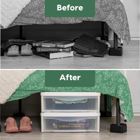 Under Bed Storage Bins Set Of Two, 22 Quart Stackable Organizer Containers With Sliding Drawers For Clothes Shoes Bedding In White