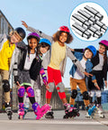 Kids skating with inline skates featuring 16 Piece Inline Skate Spacers Aluminum Axle Spacers for 6mm Axles Inline Bearings