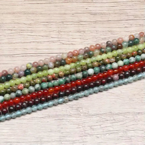 Top Shelf Natural Gemstone Beads Bulk Assorted Colors Round Spacer Loose Gems 3MM For Jewelry Making And Diy Crafts High Polish Shine Super Durable Everyday Wear