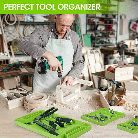 Flexible Tool Tray Set Three Piece Silicone Tool Holder For Mechanics Heat And Chemical Resistant Organizer with tools