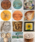 High Voltage Fractal Wood Burning Kit creations with Lichtenberg patterns on various wooden art pieces, showcasing intricate burns.