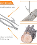40 Inch Stainless Steel Fire Tongs And Poker Set For Outdoor Fire Pit Bonfire Campfire Backyard Deck And Indoor Fireplace Use, Serrated Log Claw Tongs For Easy Wood Handling, Safe Gripping, Durable Backyard Boss Must Have showing serrated tongs handling logs.