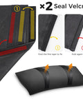 Close-up of 200 Lb Umbrella Base Weight Sandbags Set showing foldable seal Velcro feature for secure closure.