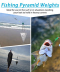 Saltwater Pyramid Sinkers For Surf And Pier Fishing Durable Triangular Weights That Hold In Sand And Strong Currents Tapered Point Design