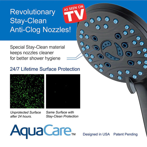 High Pressure 8 Mode Go-To Handheld Shower Head With Anti Clog Nozzles And Built In Power Wash To Clean Tub Tile And Pets display