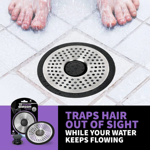 Inside Drain Hair Catcher For 4 Inch Shower Drains Stainless Steel Shield With Easy Cleanup Keeps Hair Out Of The Pipes Not For Bathtub Drains Game Changer For Preventing Clogs installed in shower floor