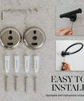 5 Piece Black Bathroom Hardware Set With Wall Mounted Towel Bar 24 Inch, Hand Towel Holder, SUS304 Stainless Steel installation kit