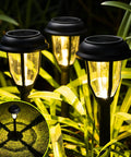 Eight Pack Solar Pathway Lights Waterproof Outdoor Garden Yard Landscape Walkway Driveway With Auto On Off And Energy Saving Warm White Glow Weather Resistant Easy Setup in garden