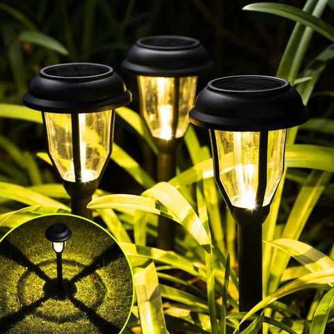 Eight Pack Solar Pathway Lights Waterproof Outdoor Garden Yard Landscape Walkway Driveway With Auto On Off And Energy Saving Warm White Glow Weather Resistant Easy Setup in garden