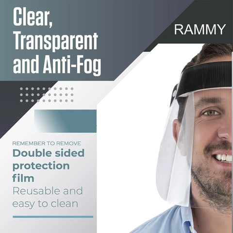 Clear Full Face Shield Mask Pack Of 2 Anti Fog Protective Shield For Eyes Nose And Face With Transparent Visor Great Optics