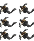 Six-pack Heritage Lever Passage Set in Aged Oil Rubbed Bronze Pro Grade Contractor Pack for interior doors, easy install.