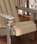 Adirondack Chair Cushion Set Of 4 With Ties 25D High Density Foam For All Day Comfort High Back Patio Cushions, beige, on outdoor chair
