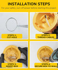 Installation steps for 4 Inch Round Electrical Box For Wall Lights Old Work UL Listed PVC 3-Pack with cutout and drill