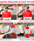 Step-by-step instructions for using the Badass 10 LB ABC Fire Extinguisher Dry Chemical Multi Purpose with quick release handle.