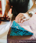 Person using Linocut Cutter Kit 6 Pack With 5 Interchangeable Blades For Smooth Clean Cuts In Linoleum And Soft Blocks No Nonsense Pro Grade