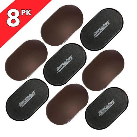 XL Oval Reusable Furniture Sliders For Carpet 5 3/4 X 9 1/2 Inches Anti-Slip Moving Pads For Beds Sofas Dressers Tables Set Of 8 Brown Helps You Move Heavy Furniture Easily Without Damaging Carpet