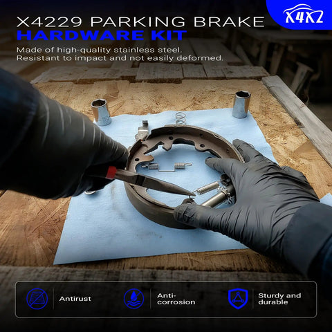 Stainless Steel Parking Brake Hardware Kit LH And RH For 1965 1982 Corvette C2 C3 Replacement Set shown during installation
