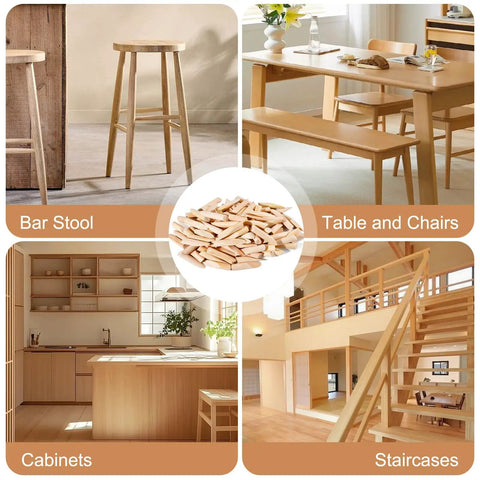 200 Pack Solid Wood Pocket Hole Plugs For Woodworking Jig Pine Plugs for Bar Stool, Table, Cabinets, Staircases