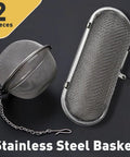 Heavy Duty Stainless Steel Cleaning Basket Two Pack Perfect For Ultrasonic Cleaner Small Parts And Jewelry, showing mesh baskets.