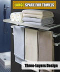 25 Inch Wall Mount Towel Rack With Single And Double Bars In Brushed Nickel Stainless Steel SUS 304 For Your Bathroom Lavatory Includes Towel Shelf And Holder Rustproof Durable Setup For A Modern Sleek Home