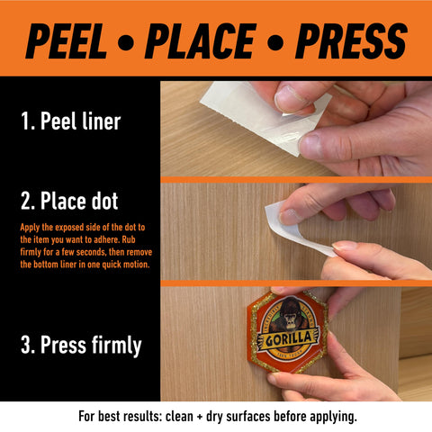 Instructions for using Clear Double Sided Adhesive Dots 0.5 Inch Diameter For Cards Scrapbooking Photos And Crafts 150 Pieces