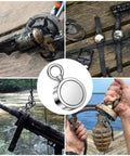 Collage of retrieved items using 1000 Lb Double Sided Magnetic Fishing Magnet Kit With Rope For River Lake Beach Lawn Retrieval