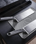 Extra Long Griddle Spatula Set Of 2 For Flat Top Grills Beefy Heavy Duty Stainless Steel Tools With Non Slip Plastic Handles