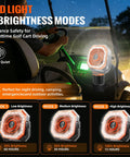 Chill Out On The Links With This Badass Golf Cart Misting Fan featuring LED light, 3 brightness modes, and cup holder mount.