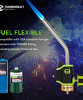 Pro Grade Propane Torch Head With Igniter Upgrade Longer Tube For MAPP MAP Gas Fuel On 1 Lb Tanks Trigger Start Blow Torch