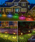 Color Changing Solar Pathway Lights 8 Pack Outdoor Dual Mode Warm White And Colorful LED Garden Path Lights Waterproof on lawn