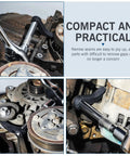 Heavy Duty Pry Bar Adapter Kit being used with wrenches for auto repair, showcasing multi-angle design and forged steel build.