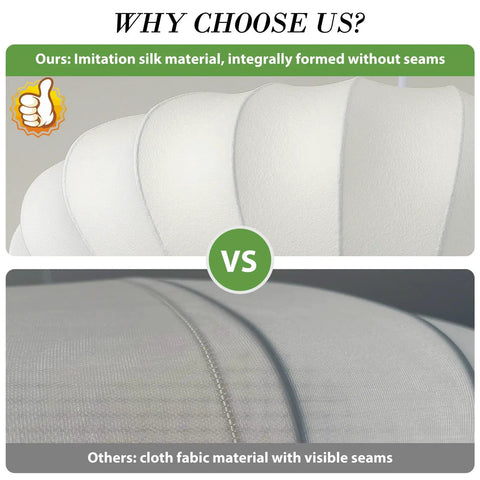 Imitation silk material comparison for Upgrade Your Space with This Epic 20 Inch White Bubble Saucer Lantern Pendant Light.