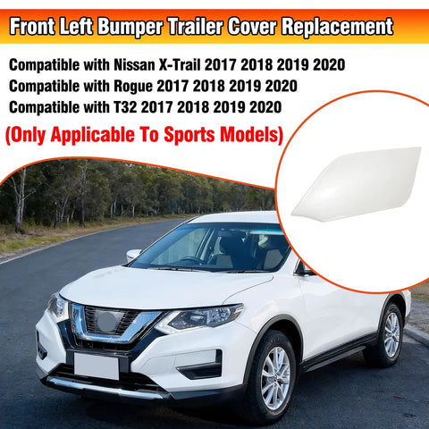 Nissan X Trail Rogue Tow Hook Cover Left Front Bumper Towing Eye Cap Replacement For 2017 2018 2019 2020 White Driver Side