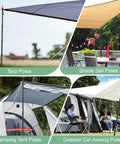 Four uses of Telescoping Tarp Poles 4 Section Adjustable Aluminum Heavy Duty Poles 8.7 Feet Shade Sail Canopy Support For Camping And Outdoors