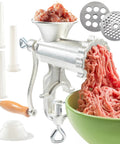 Heavy Duty Cast Iron Meat Grinder With Tabletop Clamp And Two Cutting Disks for manual mincing sausage burgers ground beef