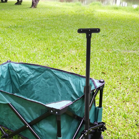 Beefy Adjustable Heavy Duty Wagon Cart Pull Handle From 18 To 27.6 Inches Telescoping Replacement Handle For Folding Carts Easy Install For Outdoor Camping Trolleys And Wagons on green wagon