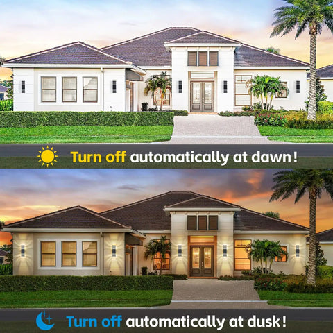 Dusk To Dawn Outdoor Wall Lights Set And Forget Auto On Sensor Up And Down Modern Exterior Sconce Fixtures on house