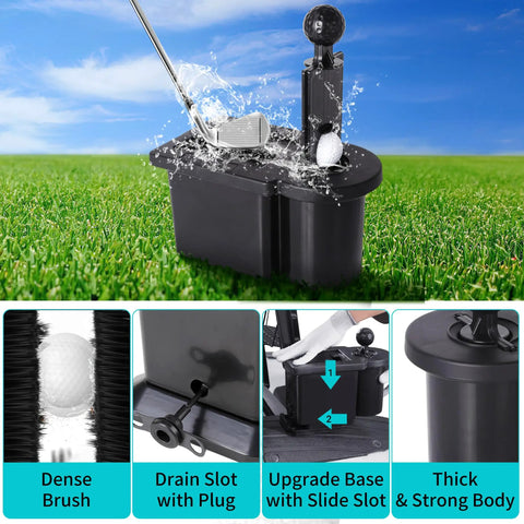 Universal Golf Cart Ball Washer And Club Head Cleaner Kit for Yamaha EZGO with detachable bracket and no drill installation