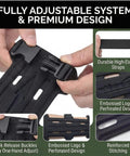 Ultra Breathable Archery Arm Guard with adjustable straps, buckle detail, and perforated design