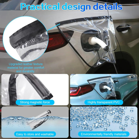 Rock Solid Magnetic EV Charger Port Cover With Premium Leather Edging Built For Steel Frame Electric Rides To Keep Rain Snow And Street Filth Off Your Plug So You Never Run Dry, featuring strong magnetic design.