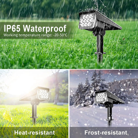 Green Solar Outdoor Spotlights 20 LED IP65 Waterproof Landscape Lights for Garden Path Yard Holiday Decor 4 Pack Solar Powered