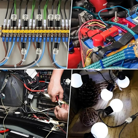 Top Shelf Double Wire Connectors With Locking Buckle, 60 Pack 2 Pin Led Strip Plug In Quick Clip Snap On Blocks use in various wiring projects.