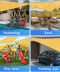 Rugged Heavy Duty Sun Shade Sail For Outdoor Patio And Backyard, UV Protection Canopy over swimming, yard, play area, parking lot