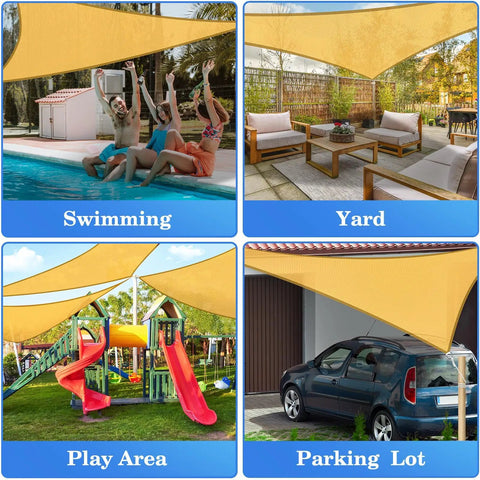 Rugged Heavy Duty Sun Shade Sail For Outdoor Patio And Backyard, UV Protection Canopy over swimming, yard, play area, parking lot