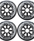 90 Millimeter Inline Skate Wheels For Speed Skating, 88A Outdoor Replacement Wheels, Set Of Four, Grippy Long Lasting Black Wheels