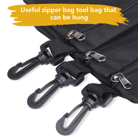 Three Pack Small Zipper Tool Pouches Built Tough With Waterproof 600D Oxford Fabric Multipurpose Organizer With Carabiner Clip